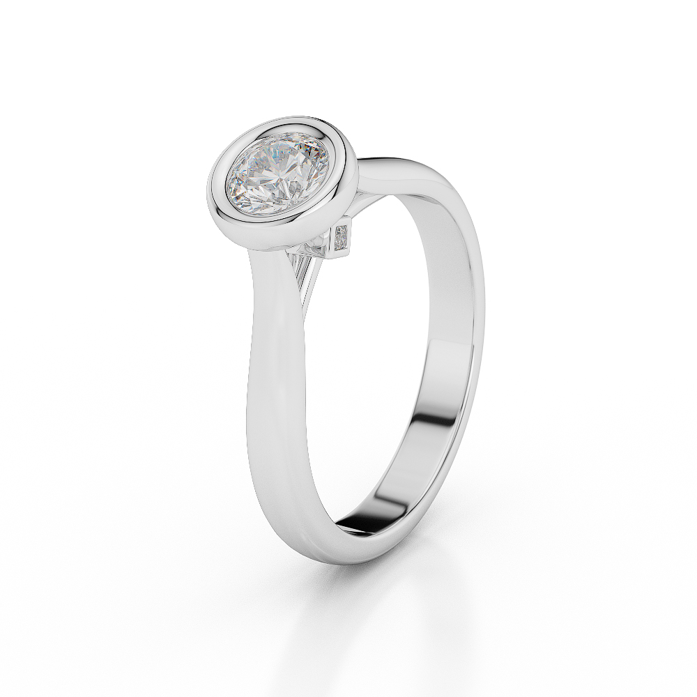 Gold / Platinum Round Shape Diamond Solitaire Ring AGDR-1011