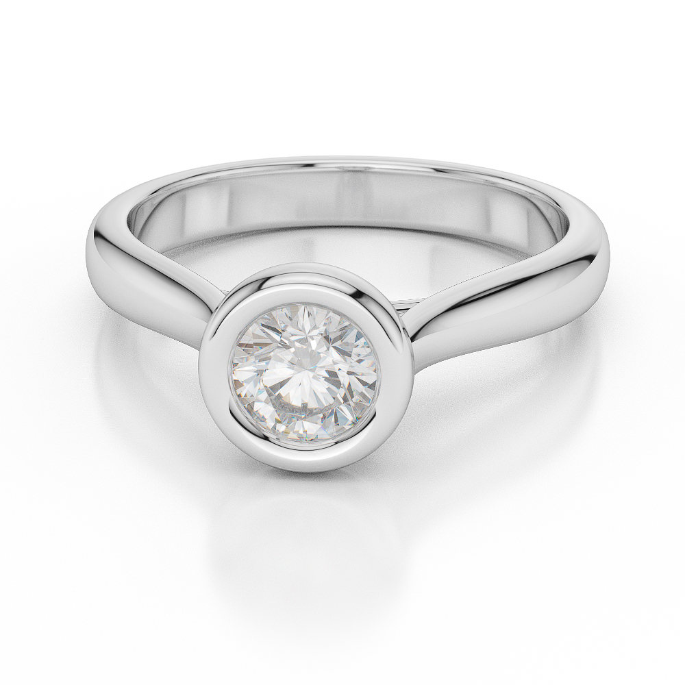 Gold / Platinum Round Shape Diamond Solitaire Ring AGDR-1011