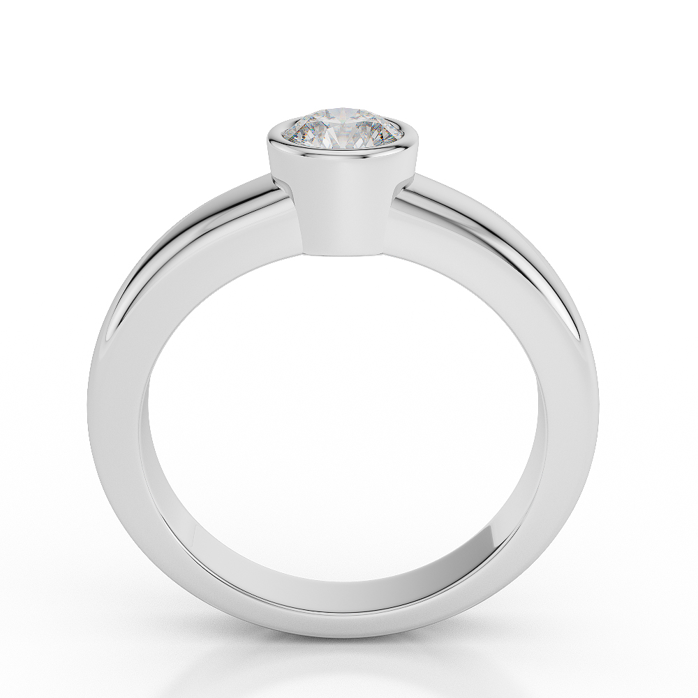 Gold / Platinum Round Shape Diamond Solitaire Ring AGDR-1012