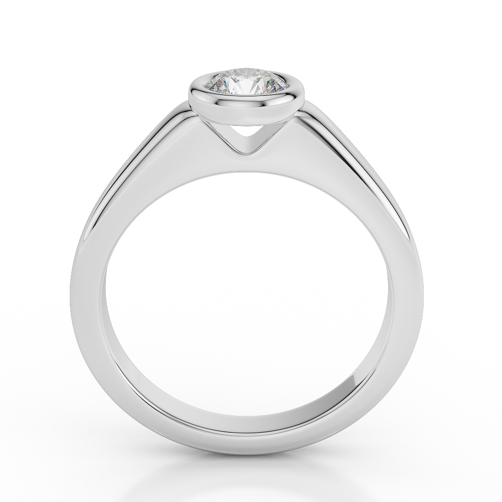 Gold / Platinum Round Shape Diamond Solitaire Ring AGDR-1013