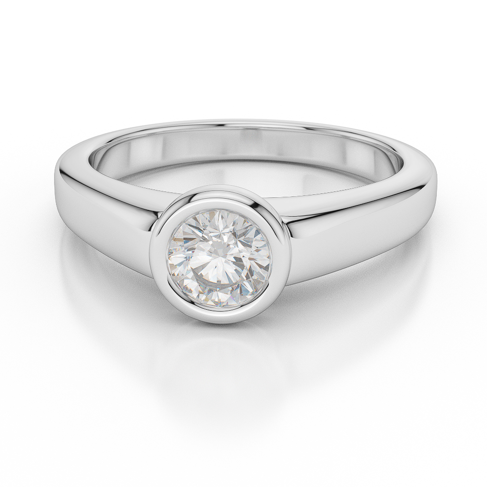 Gold / Platinum Round Shape Diamond Solitaire Ring AGDR-1013