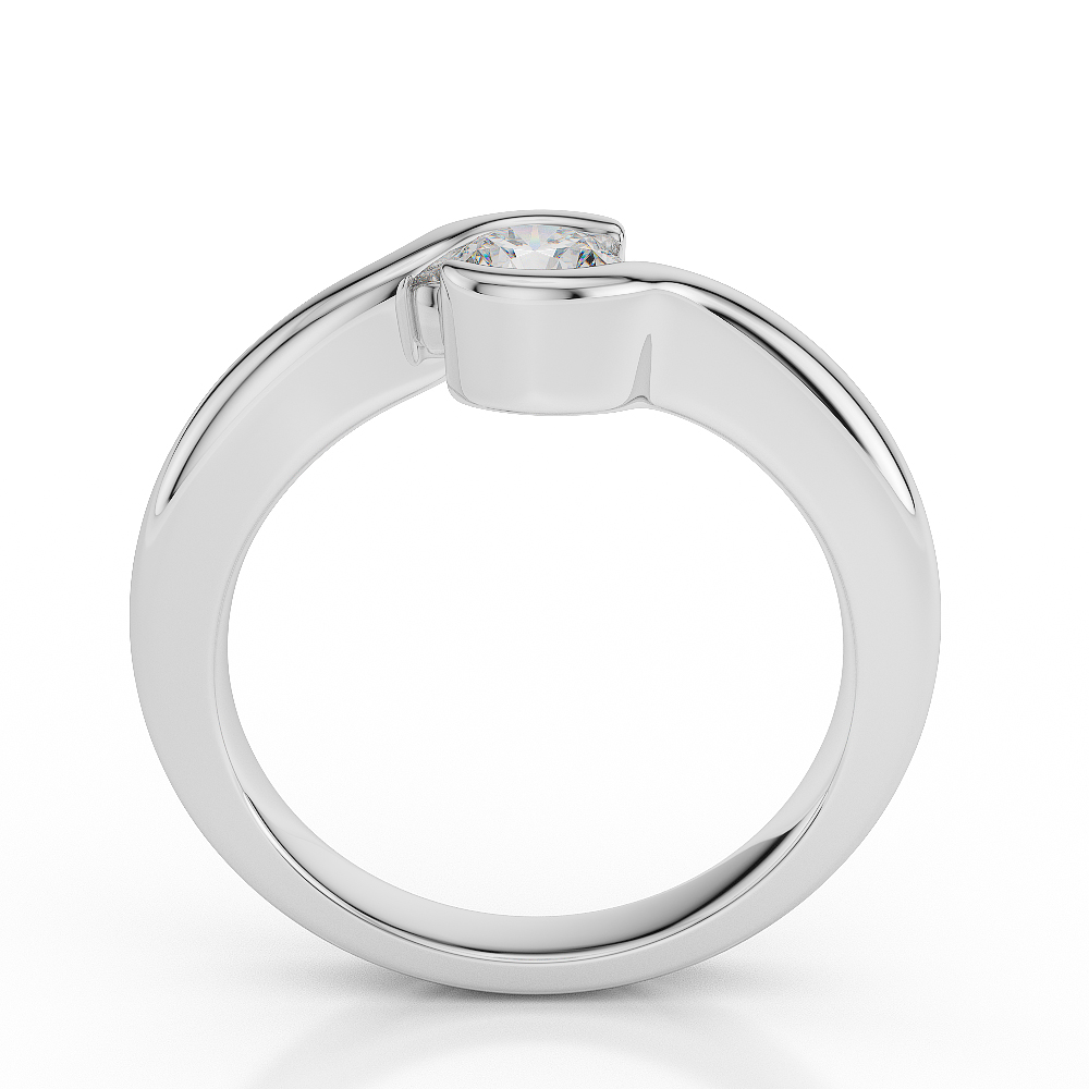 Gold / Platinum Round Shape Diamond Solitaire Ring AGDR-1014