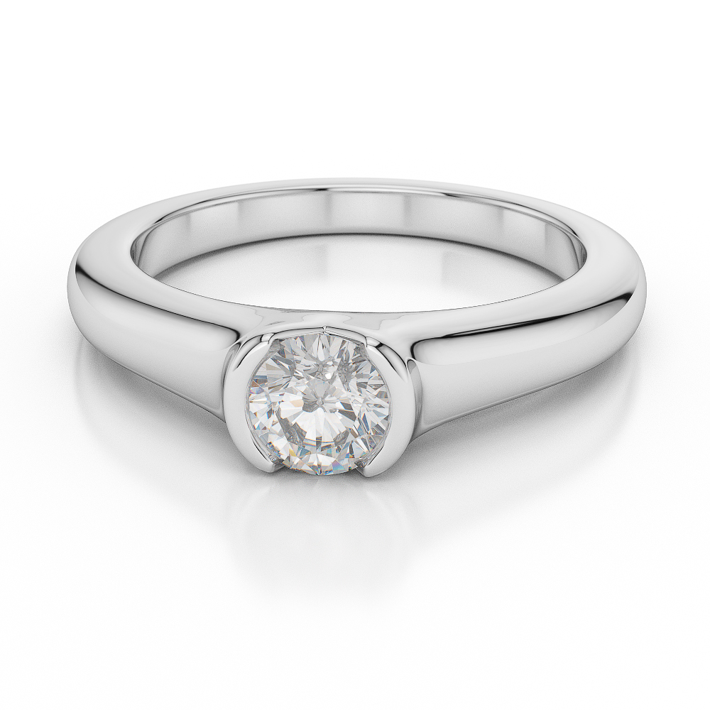 Gold / Platinum Round Shape Diamond Solitaire Ring AGDR-1015