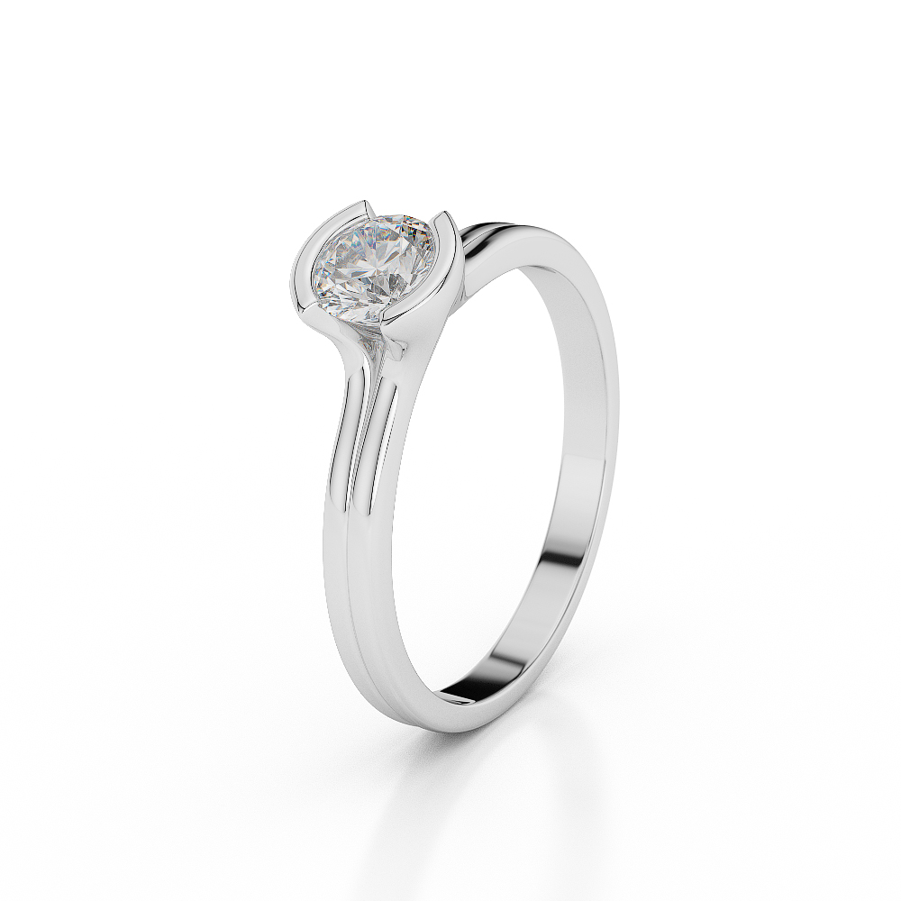 Gold / Platinum Round Shape Diamond Solitaire Ring AGDR-1016