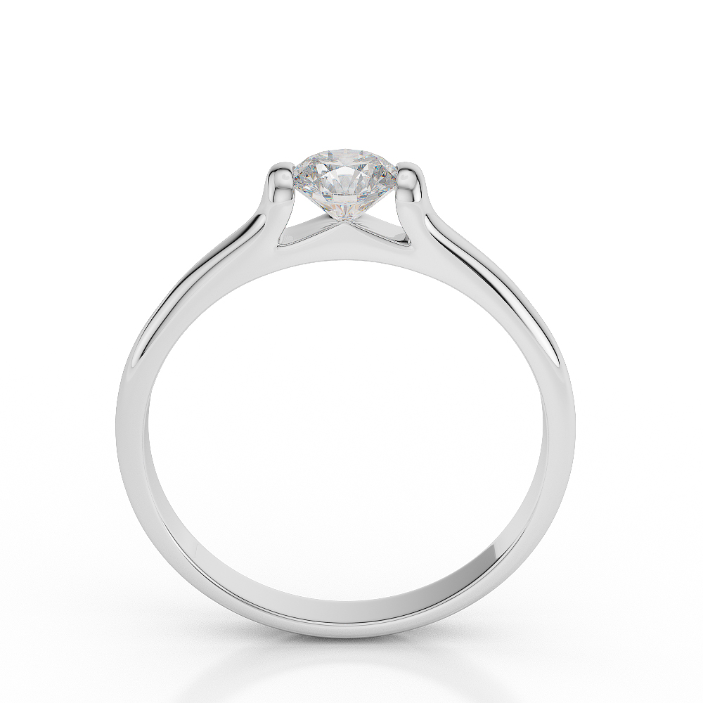 Gold / Platinum Round Shape Diamond Solitaire Ring AGDR-1017