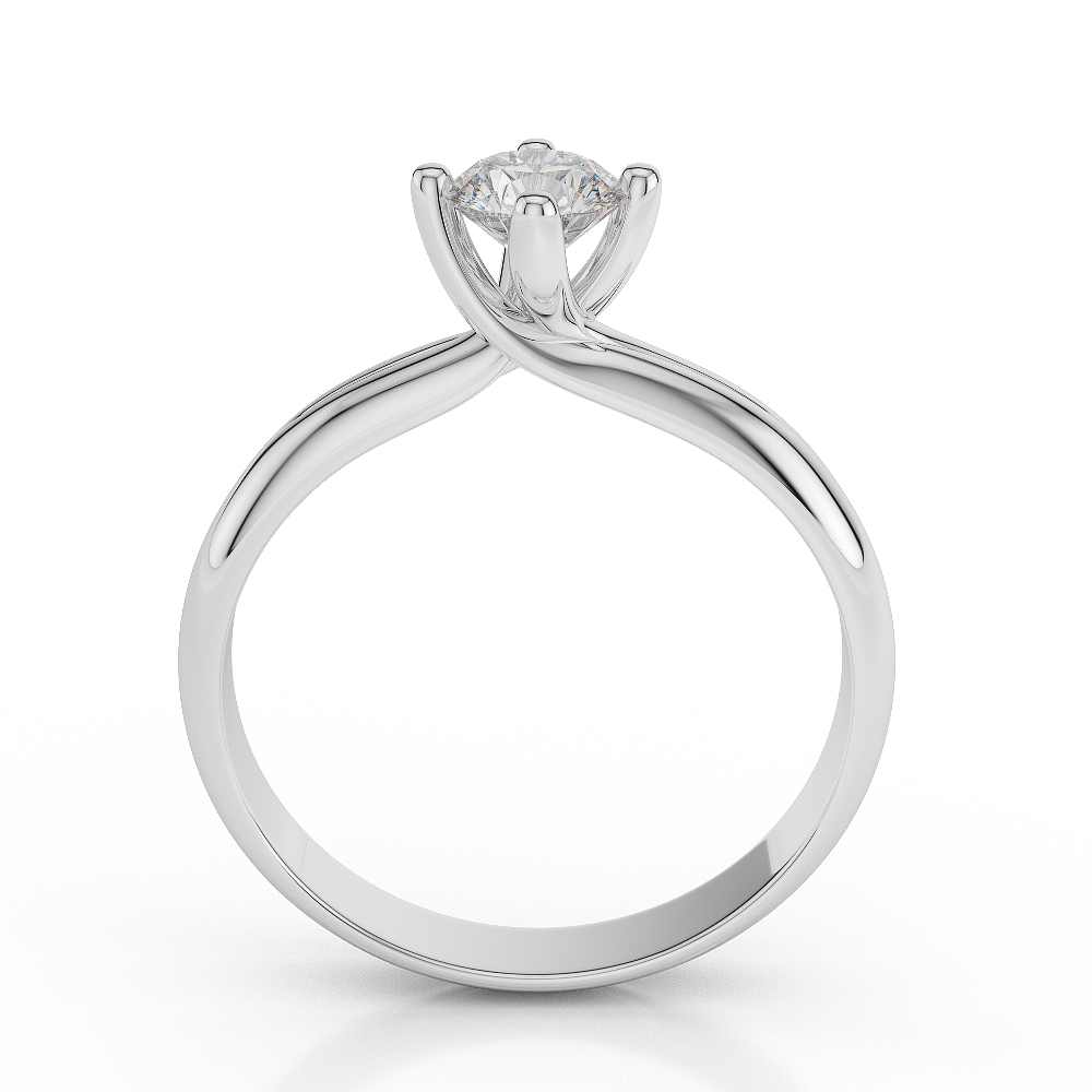 Gold / Platinum Round Shape Diamond Solitaire Ring AGDR-1031