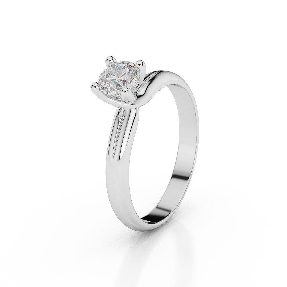 Gold / Platinum Round Shape Diamond Solitaire Ring AGDR-1032