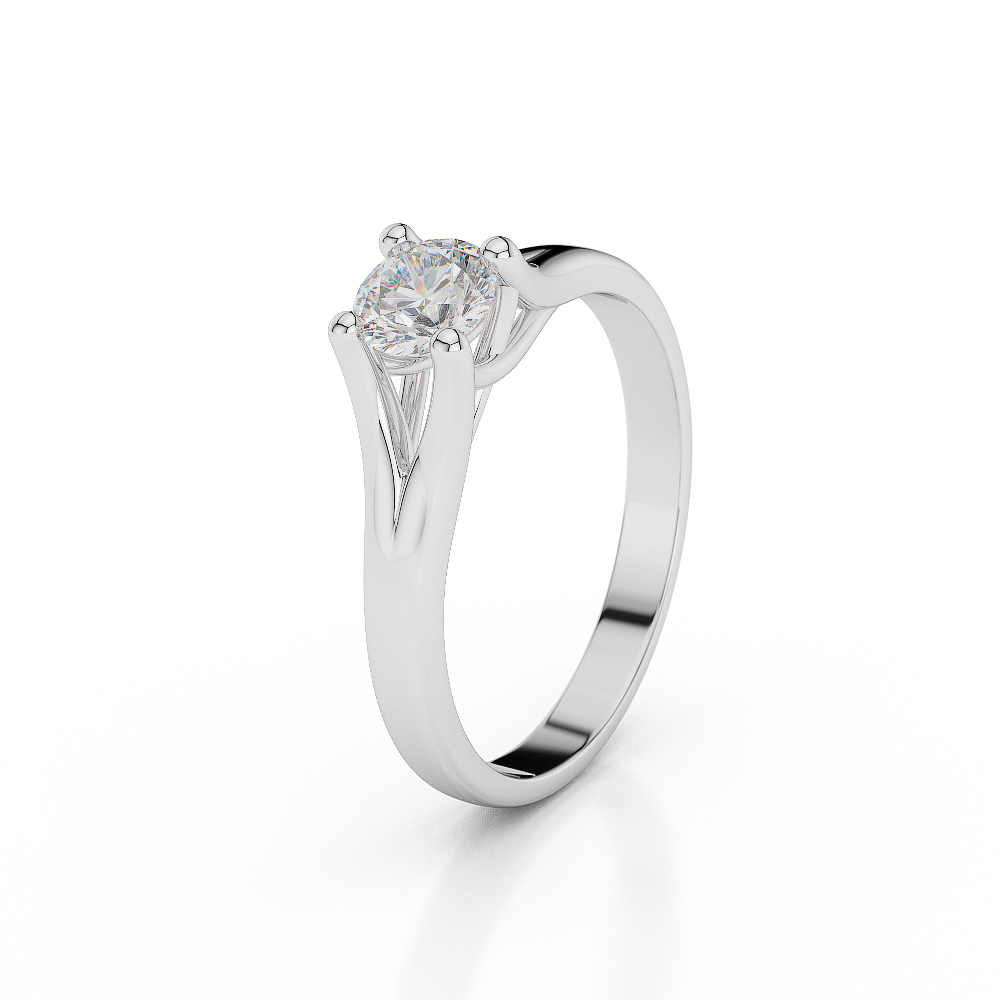 Gold / Platinum Round Shape Diamond Solitaire Ring AGDR-1034
