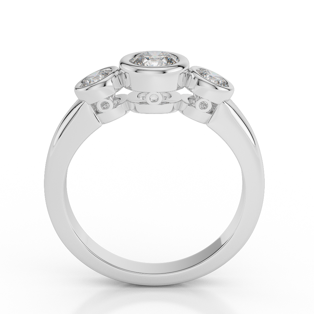 Gold / Platinum Diamond 3 (Three) Stone Ring AGDR-1040