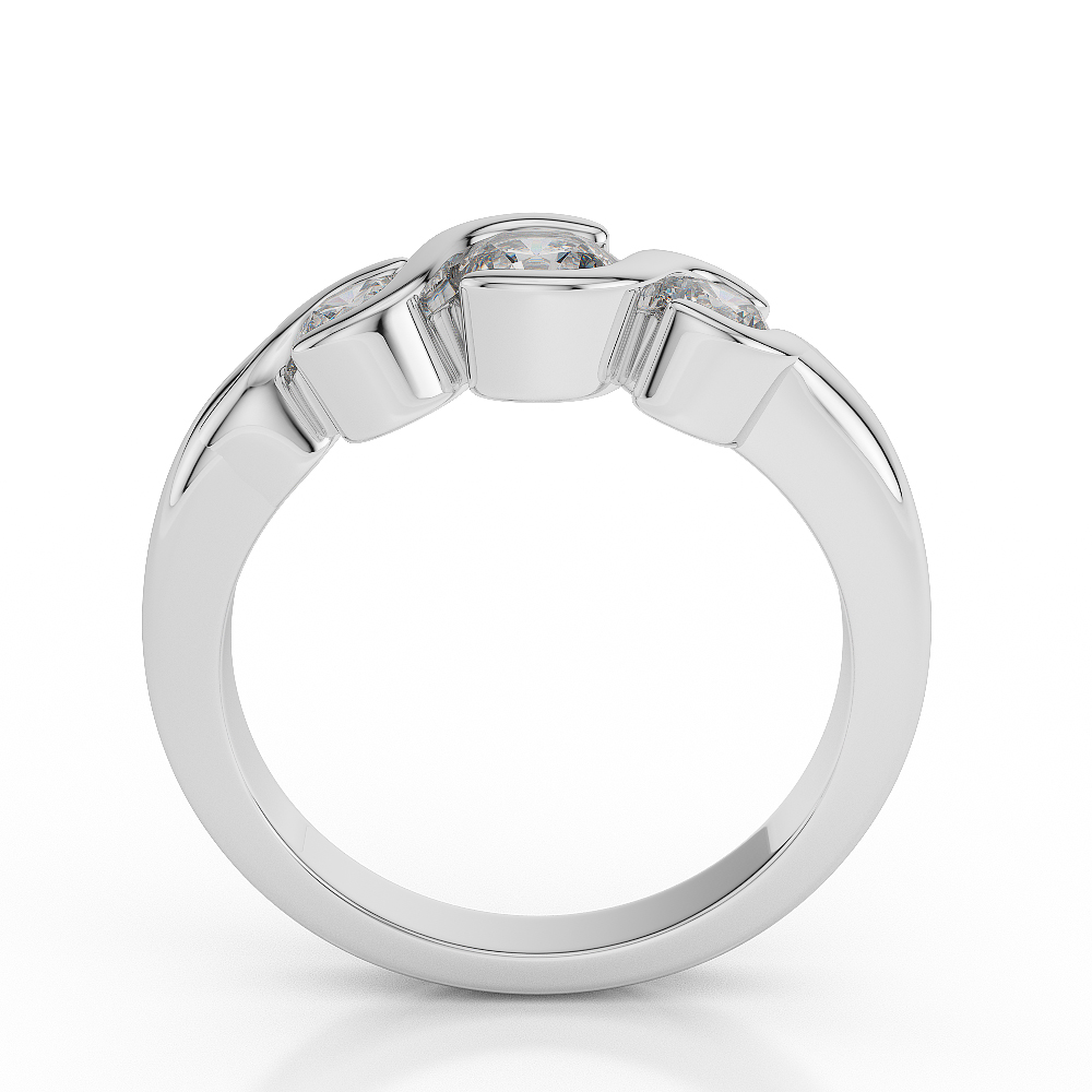 Gold / Platinum Diamond 3 (Three) Stone Ring AGDR-1042