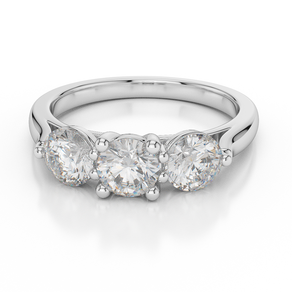 Gold / Platinum Diamond 3 (Three) Stone Ring AGDR-1046