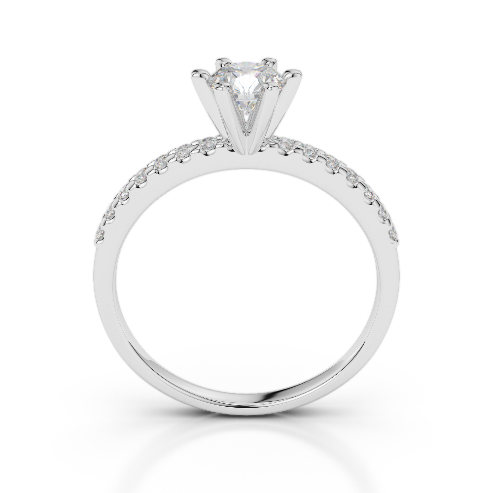 Gold / Platinum Round Cut Diamond Engagement Ring AGDR-1172