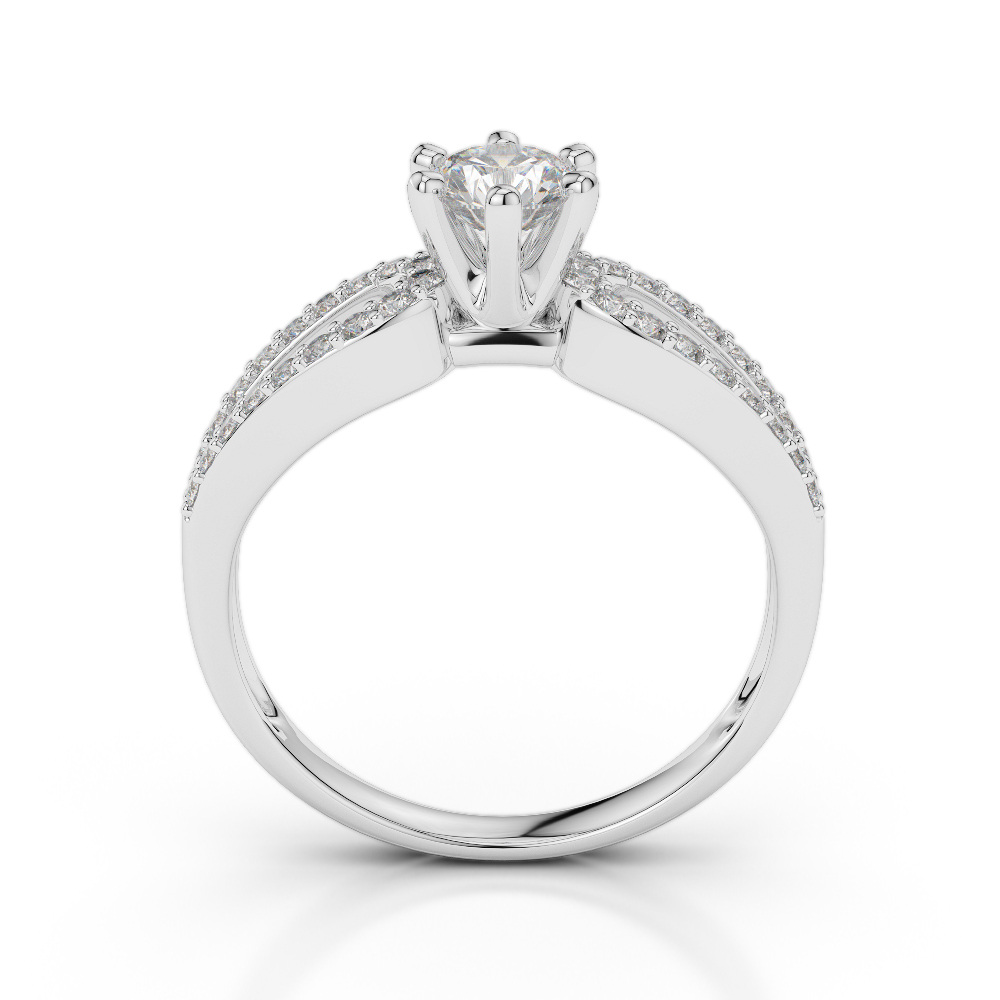 Gold / Platinum Round Cut Diamond Engagement Ring AGDR-1175