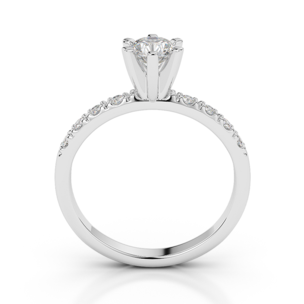 Gold / Platinum Round Cut Diamond Engagement Ring AGDR-1176