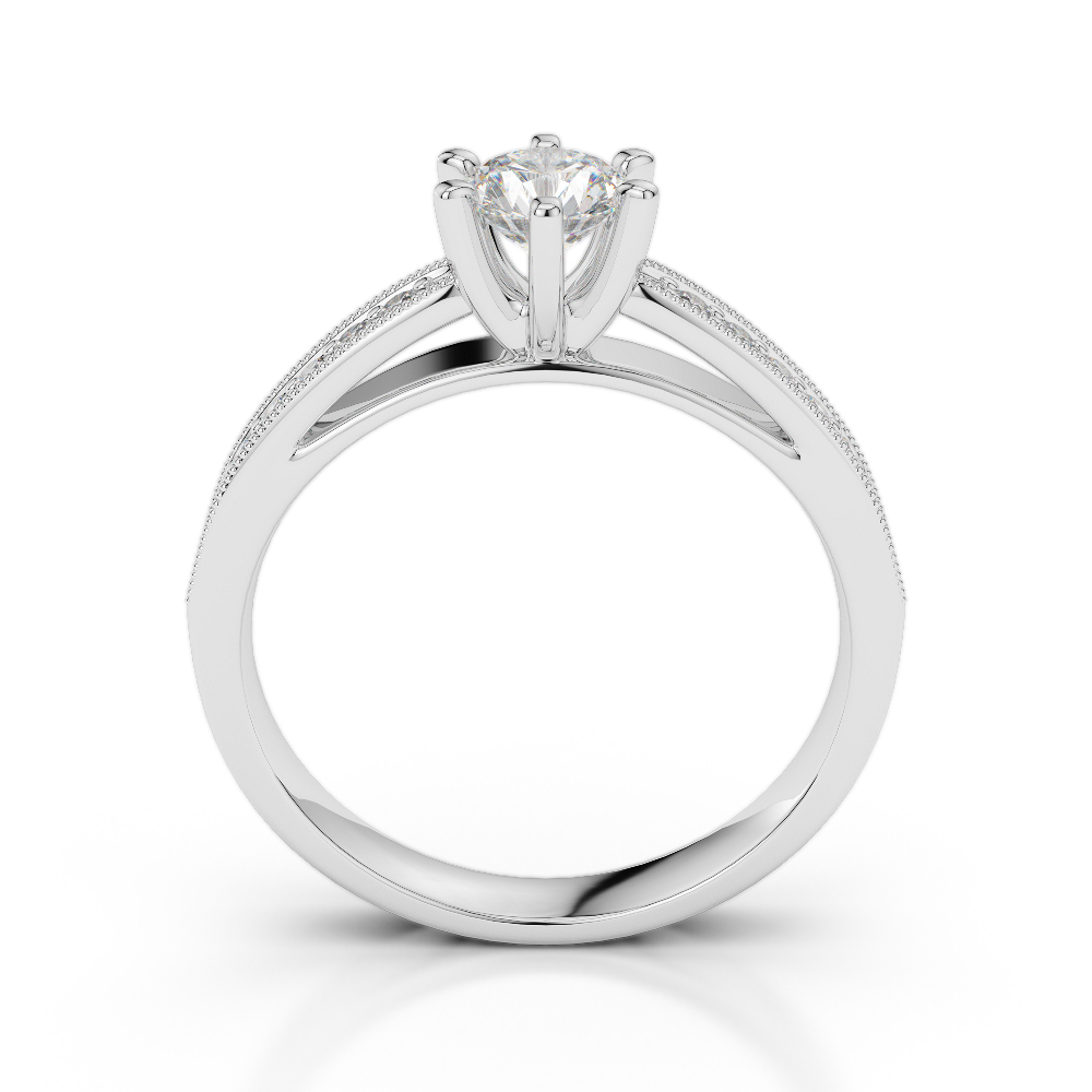 Gold / Platinum Round Cut Diamond Engagement Ring AGDR-1181