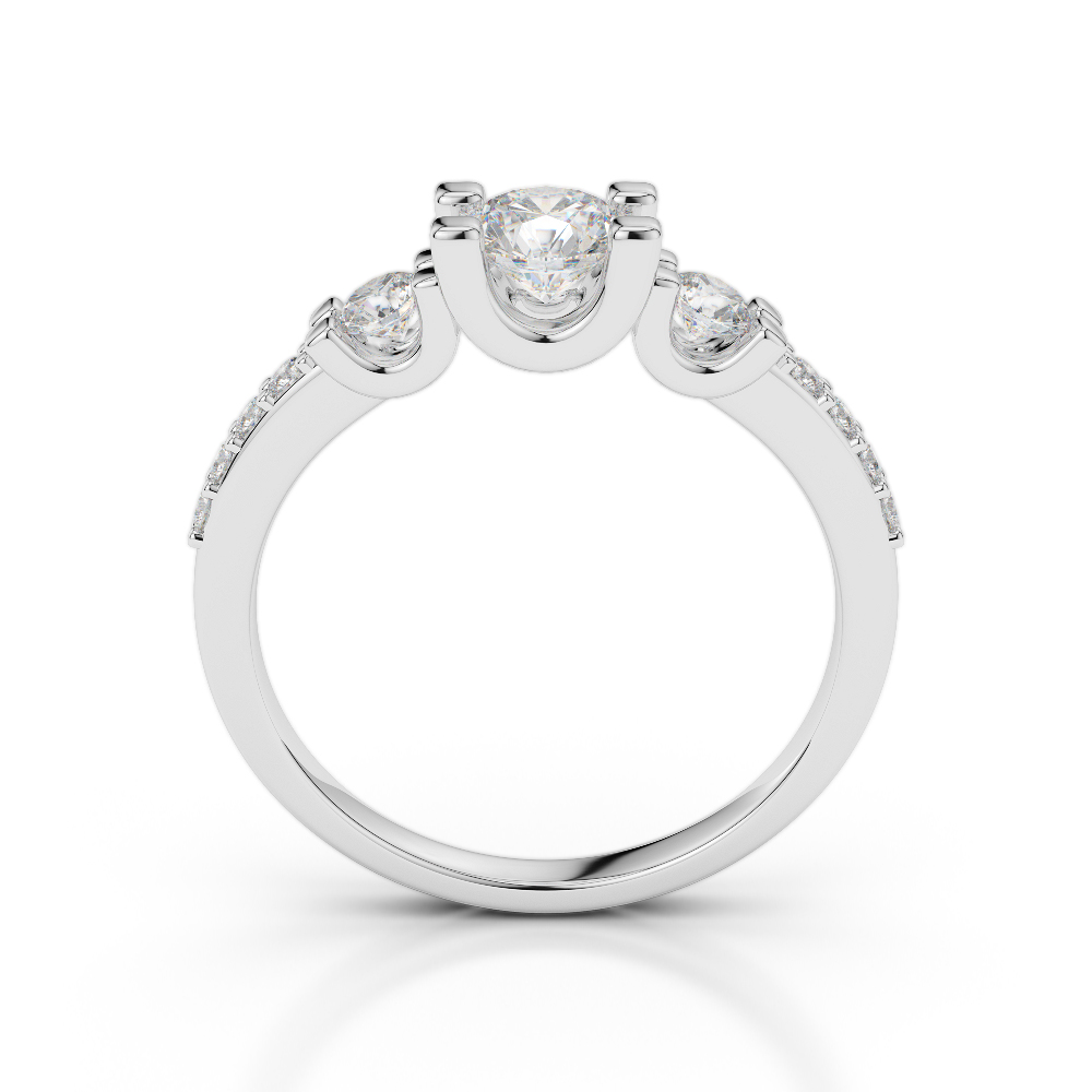 Gold / Platinum Round Cut Diamond Engagement Ring AGDR-1182