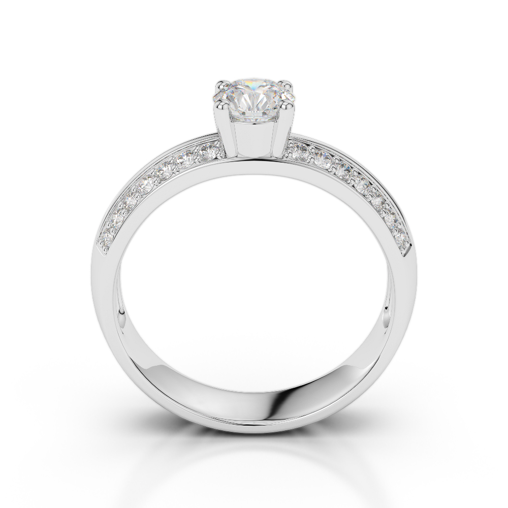 Gold / Platinum Round Cut Diamond Engagement Ring AGDR-1183