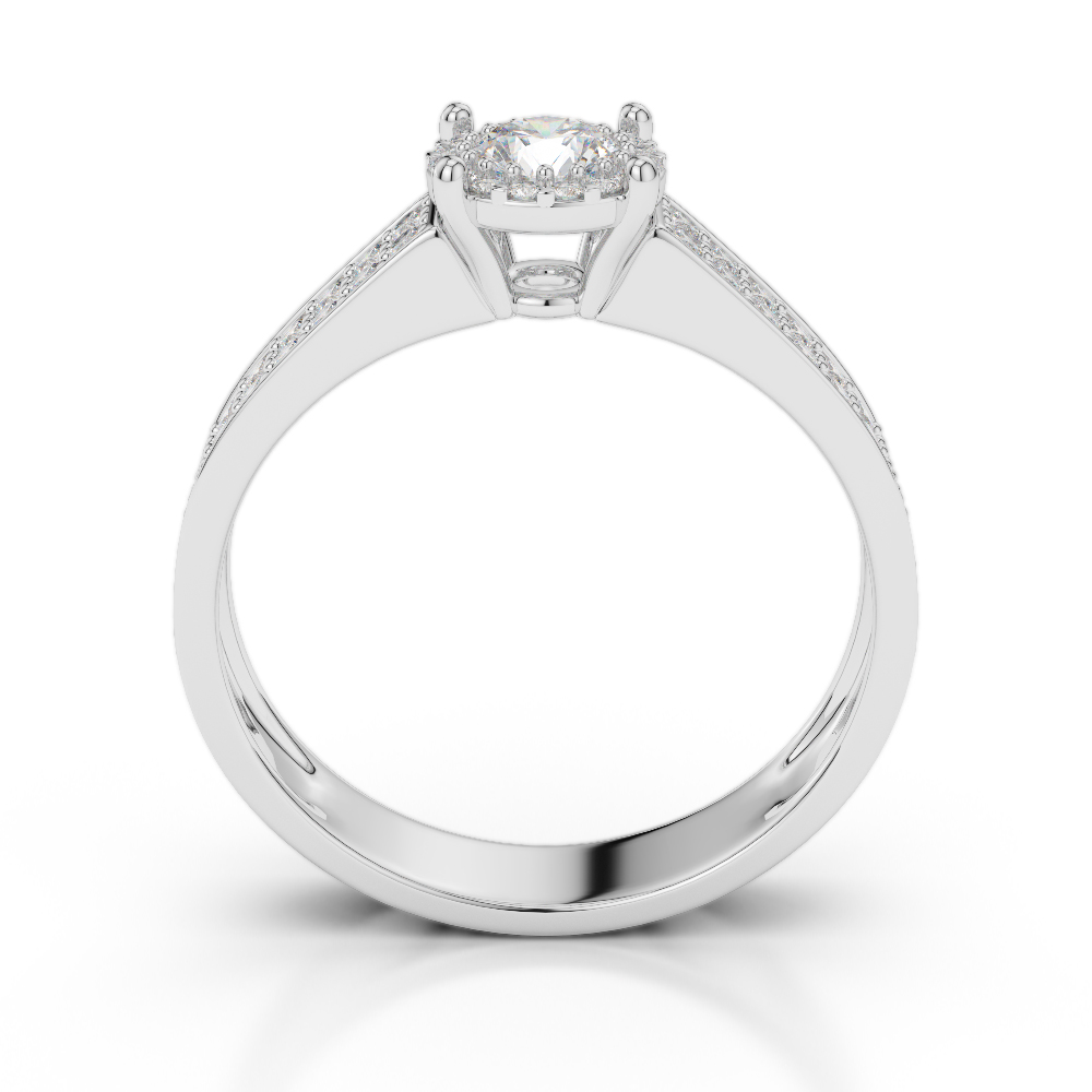 Gold / Platinum Round Cut Diamond Engagement Ring AGDR-1192
