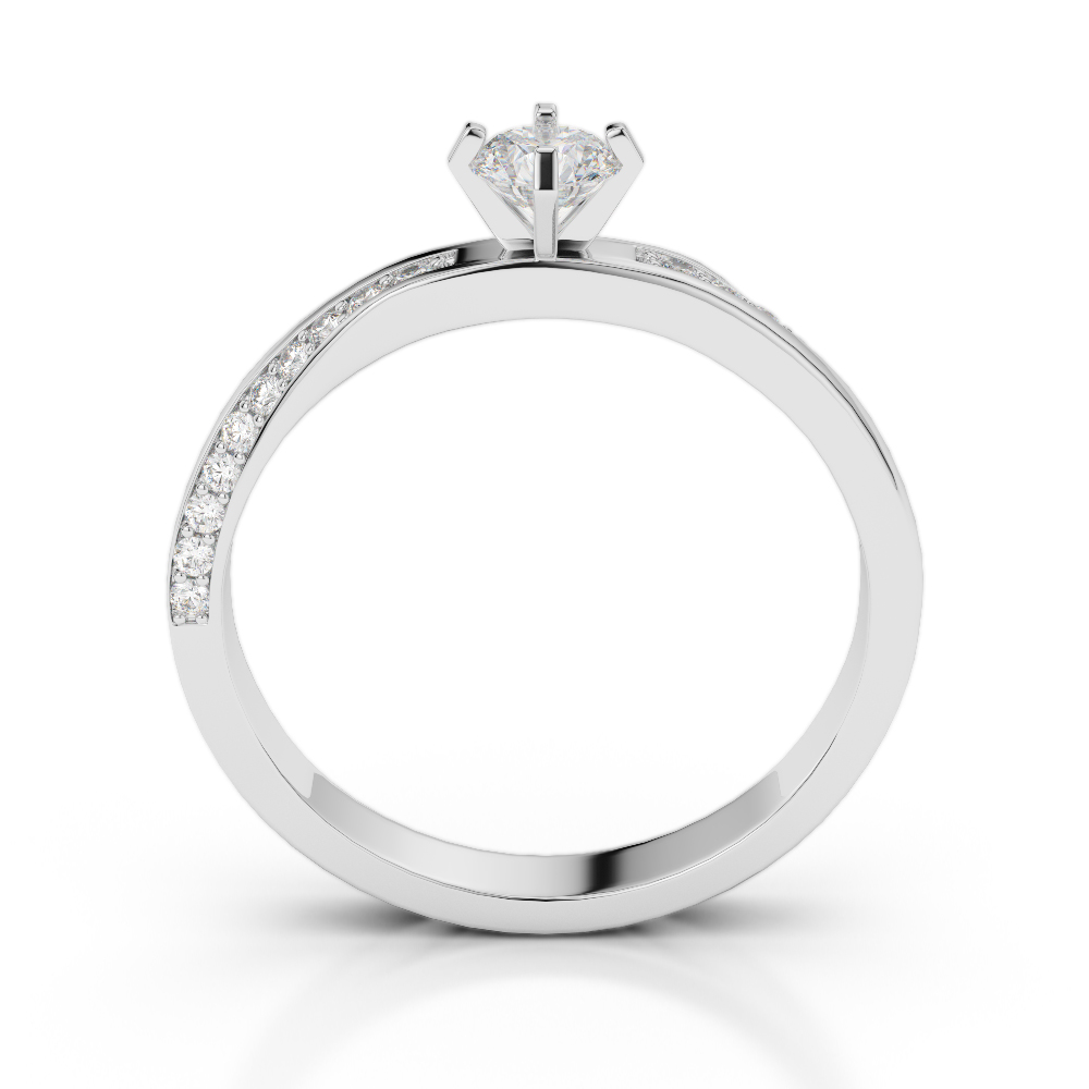 Gold / Platinum Round Cut Diamond Engagement Ring AGDR-2002