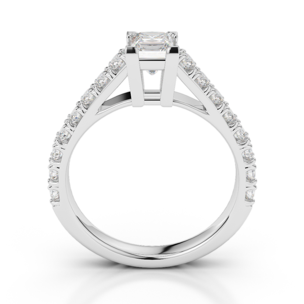 Gold / Platinum Round and Princess Cut Diamond Engagement Ring AGDR-2008