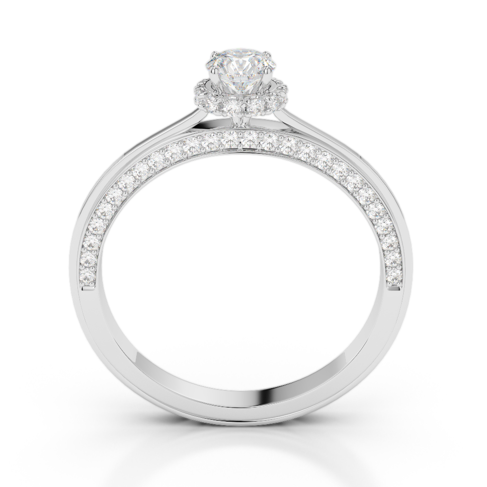 Gold / Platinum Round Cut Diamond Engagement Ring AGDR-2034