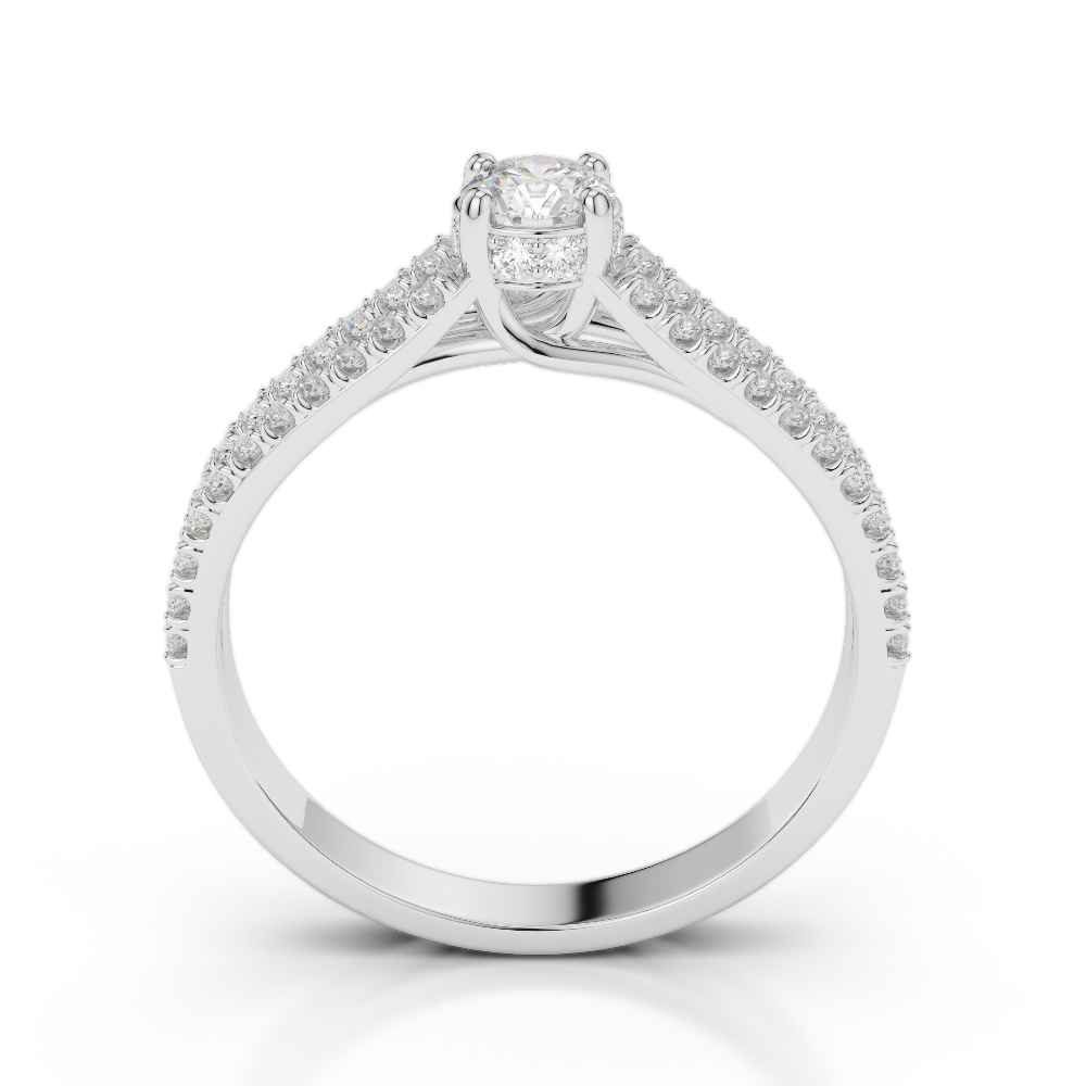 Gold / Platinum Round Cut Diamond Engagement Ring AGDR-2036