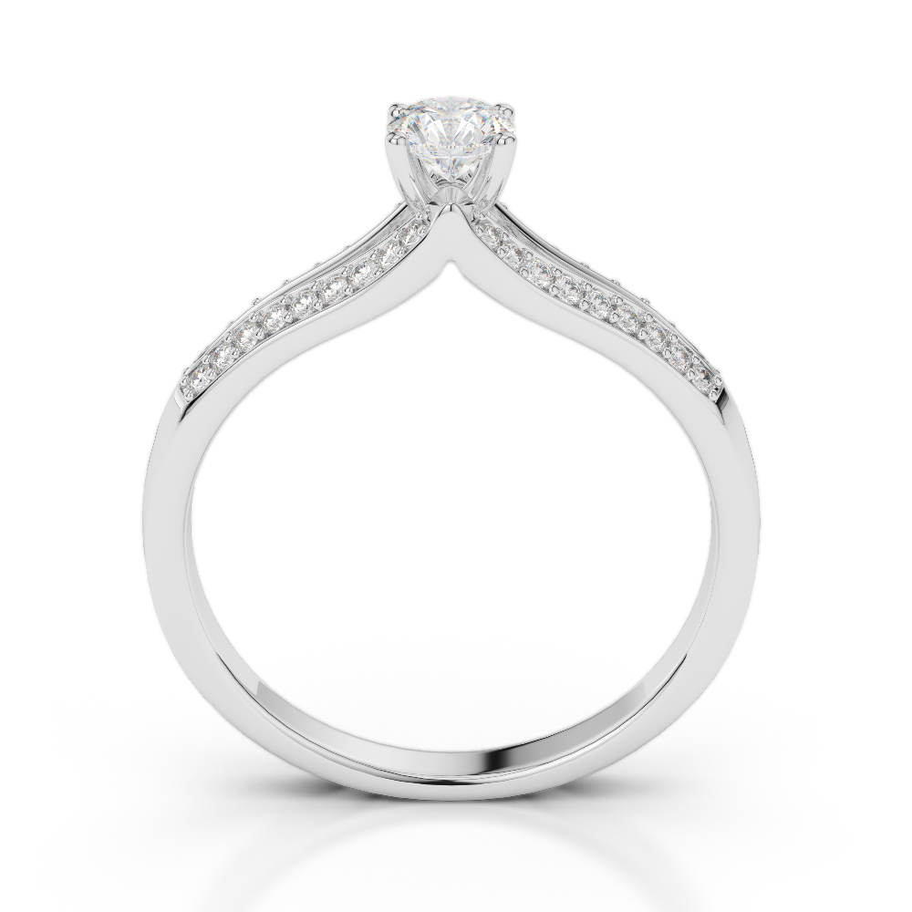 Gold / Platinum Round Cut Diamond Engagement Ring AGDR-2038