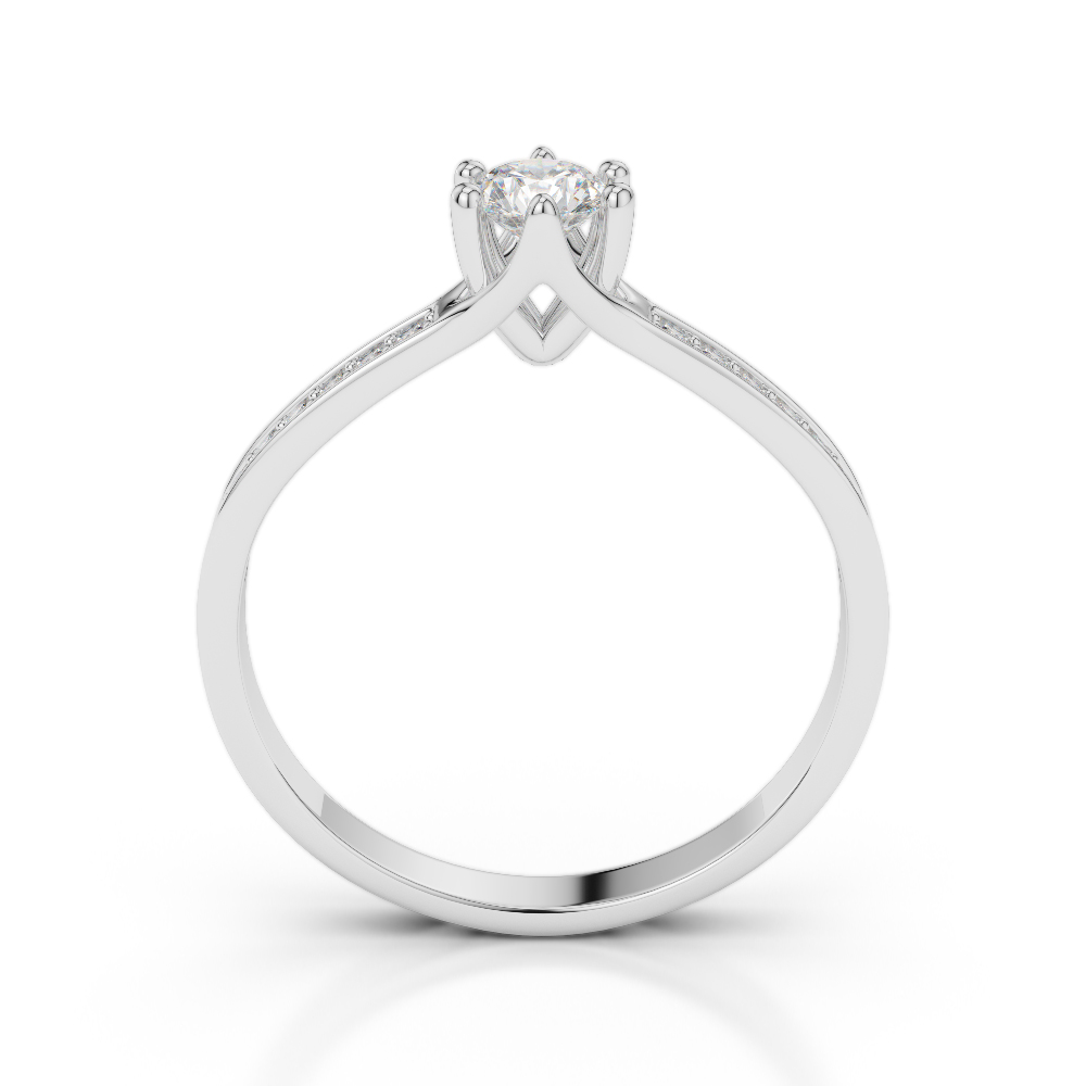 Gold / Platinum Round Cut Diamond Engagement Ring AGDR-2050