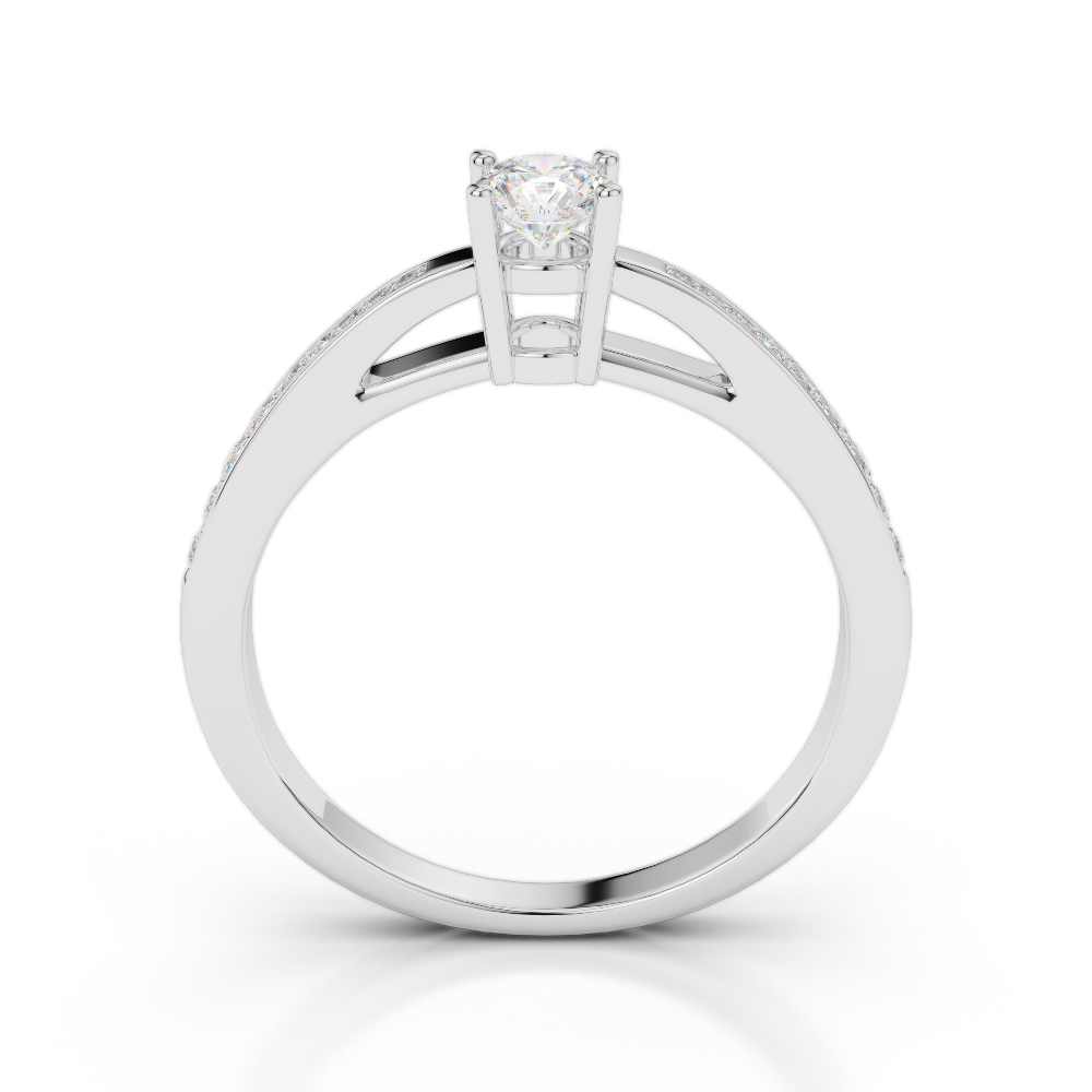 Gold / Platinum Round Cut Diamond Engagement Ring AGDR-2052