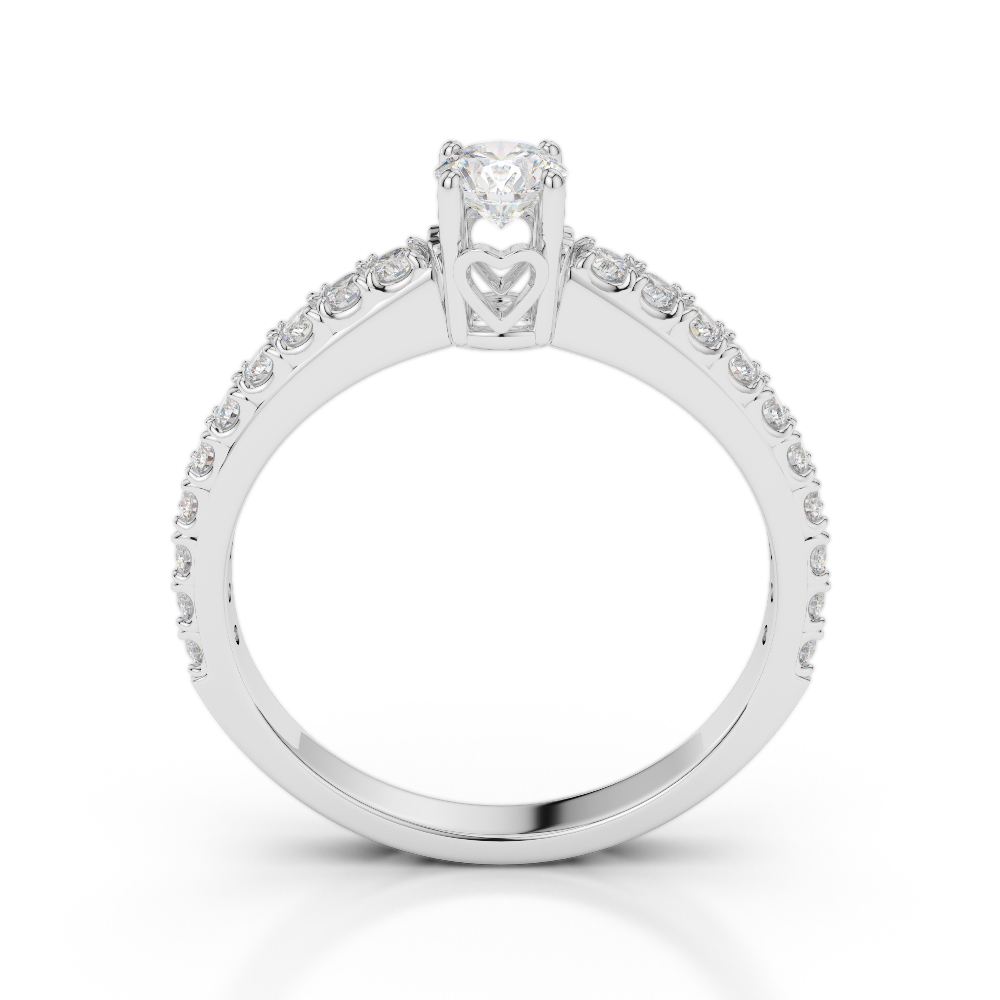 Gold / Platinum Round Cut Diamond Engagement Ring AGDR-2056