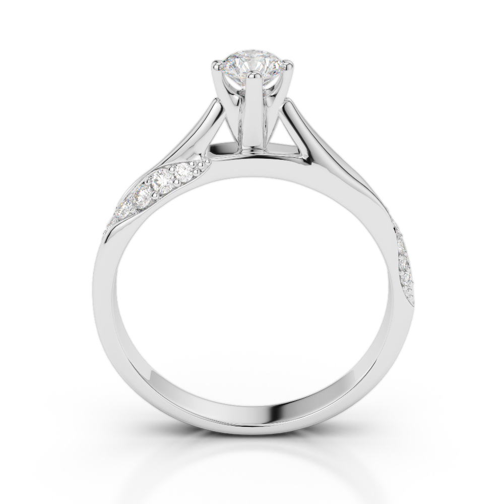 Gold / Platinum Round Cut Diamond Engagement Ring AGDR-2060