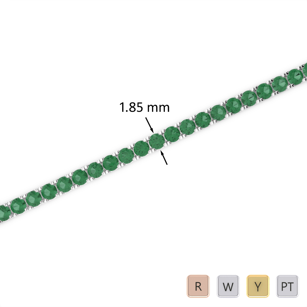 2 Ct Emerald Bracelet in Gold/Platinum AGBRL-1013