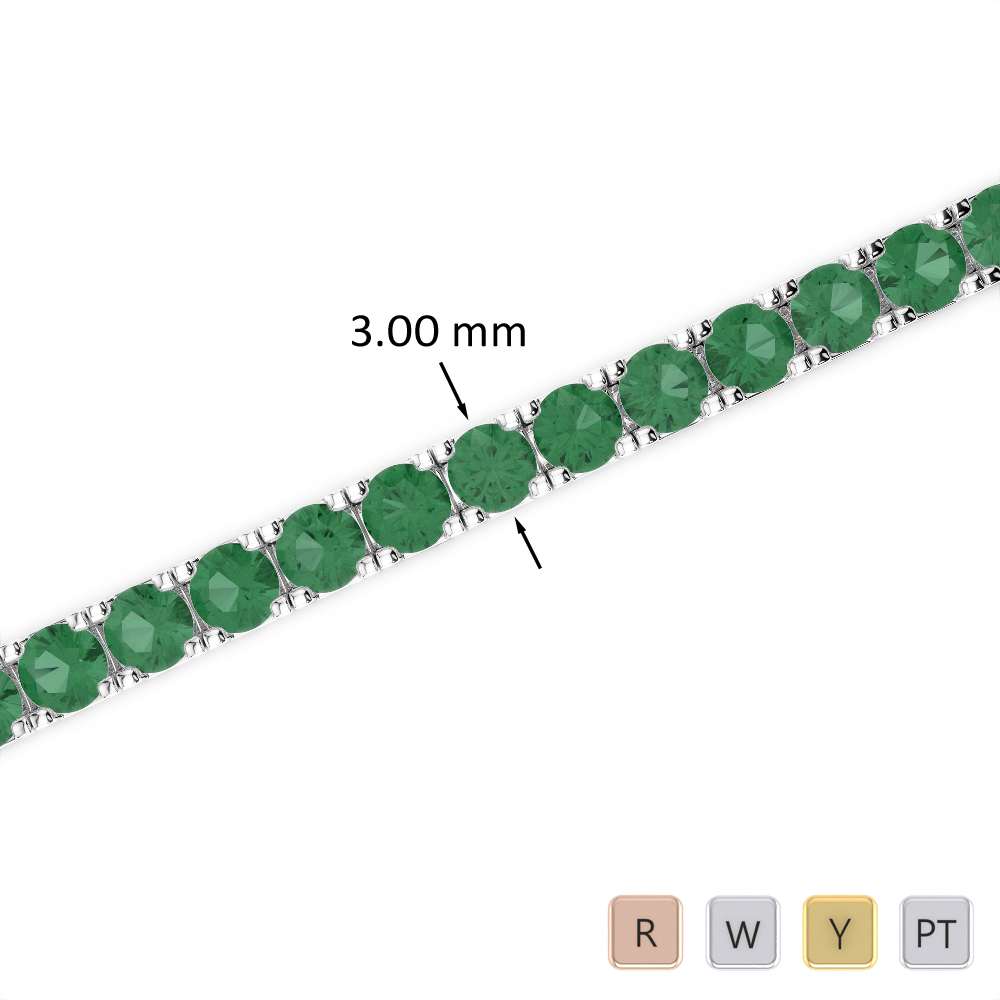 7 Ct Emerald Bracelet in Gold/Platinum AGBRL-1019