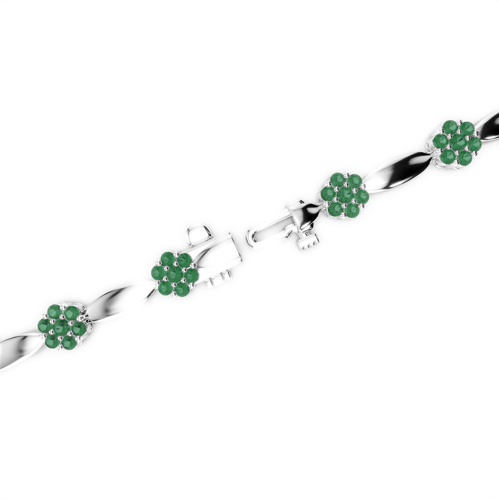 1 Ct Emerald Bracelet in Gold/Platinum AGBRL-1029