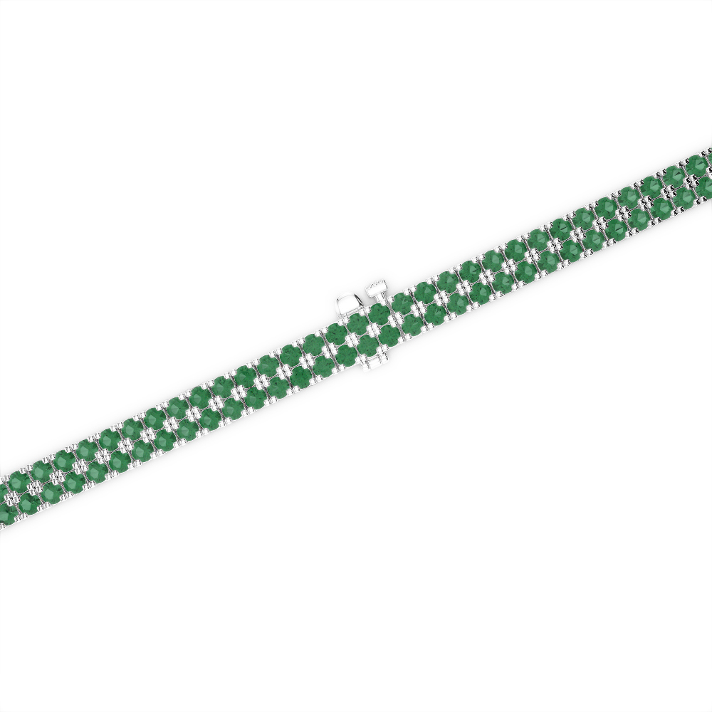 3 Ct Emerald Bracelet in Gold/Platinum AGBRL-1041
