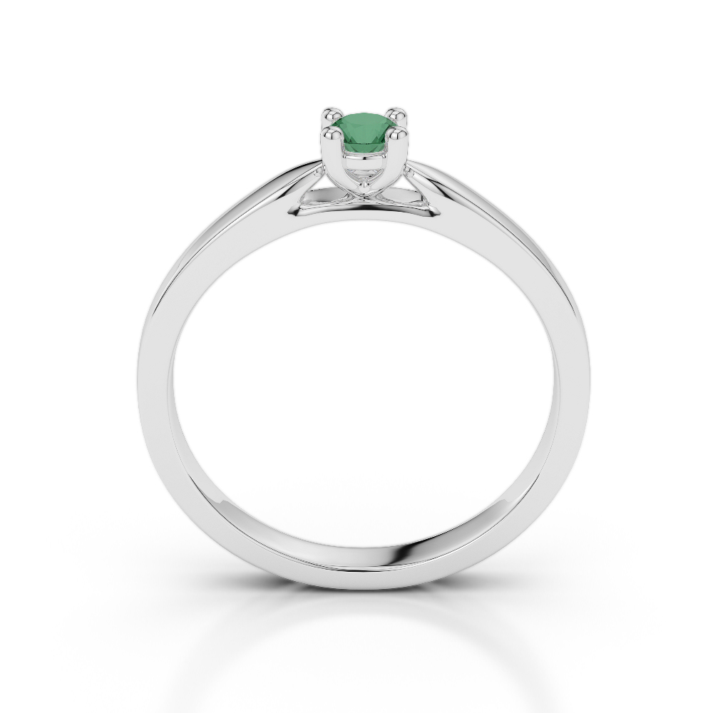 Gold / Platinum Round Cut Emerald Engagement Ring AGDR-1166