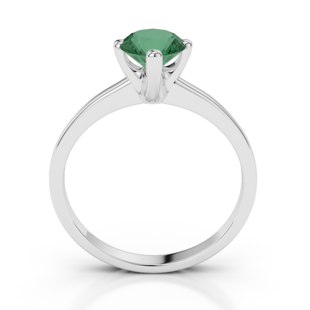 Gold / Platinum Round Cut Emerald Engagement Ring AGDR-2028