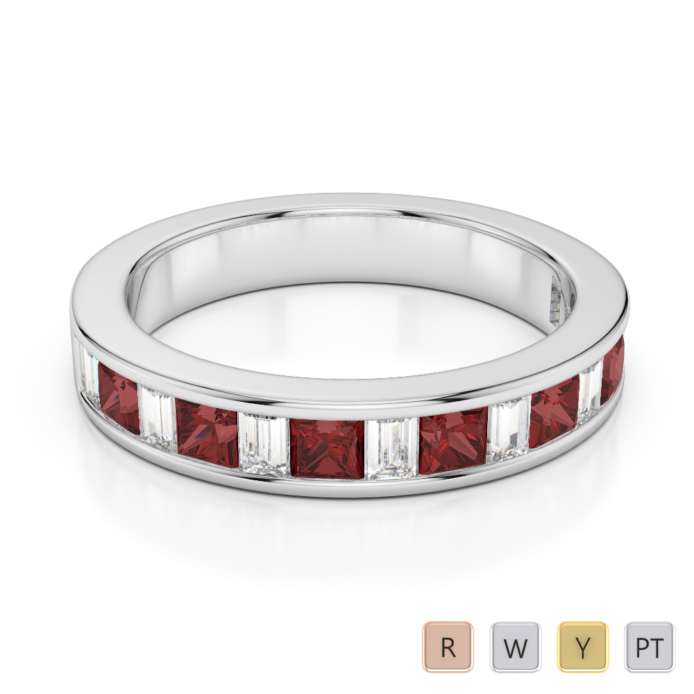 Garnet eternity hotsell band white gold
