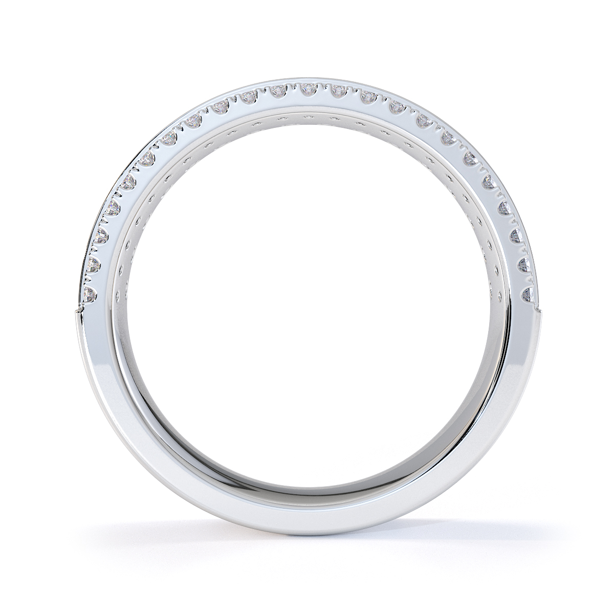 Gold / Platinum Garnet and Diamond Half Eternity Ring RZ1527