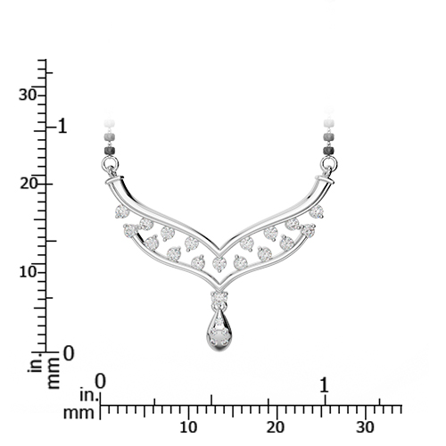 Gold / Platinum Diamond Mangalsutra Necklace DNC-2187