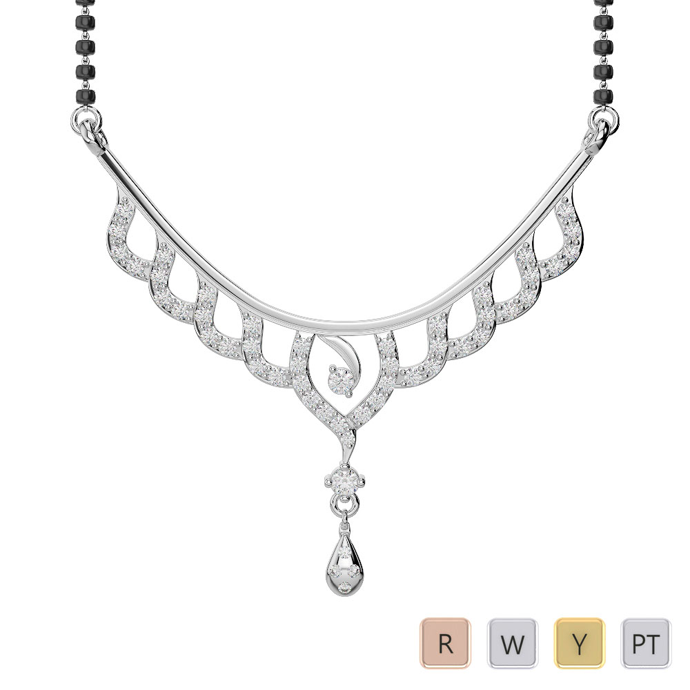 Gold platinum diamond mangalsutra necklace dnc 2215