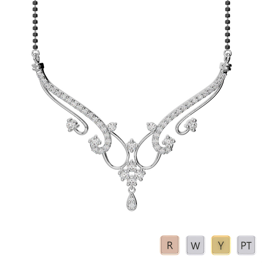 Diamond mangalsutra with earrings best sale price