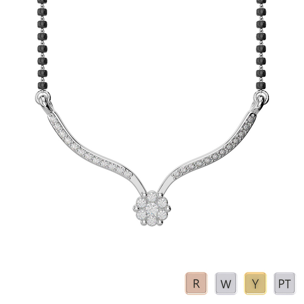Gold platinum diamond mangalsutra necklace ims 1749