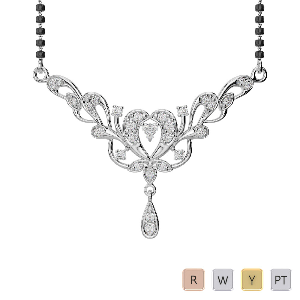 Diamond mangalsutra with earrings sale