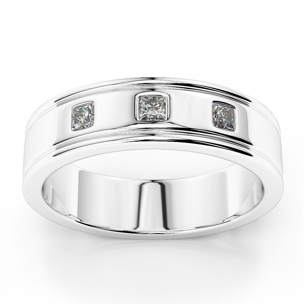 Gold / platinum diamond mens wedding ring 5 mm agdr-1264