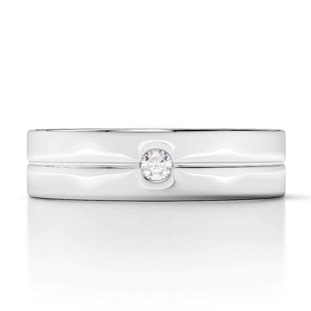 Gold / Platinum Diamond Mens Wedding Ring 5 mm AGDR-1265