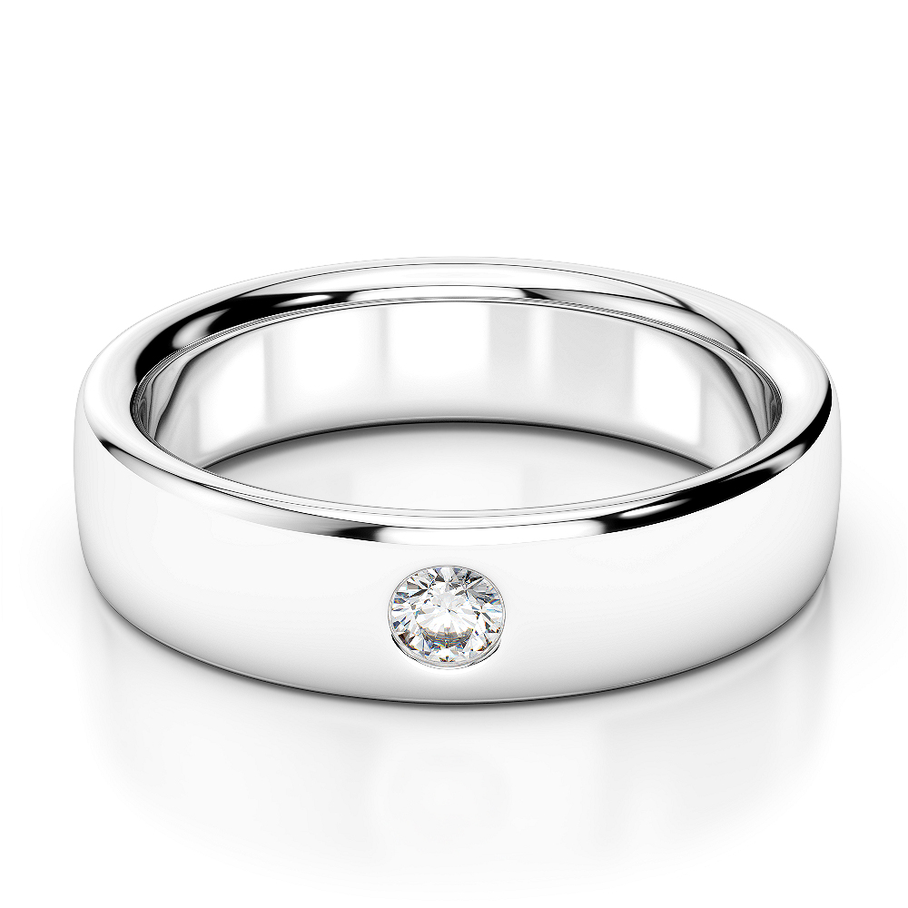 Gold / platinum diamond mens wedding ring 5 mm agdr-1274