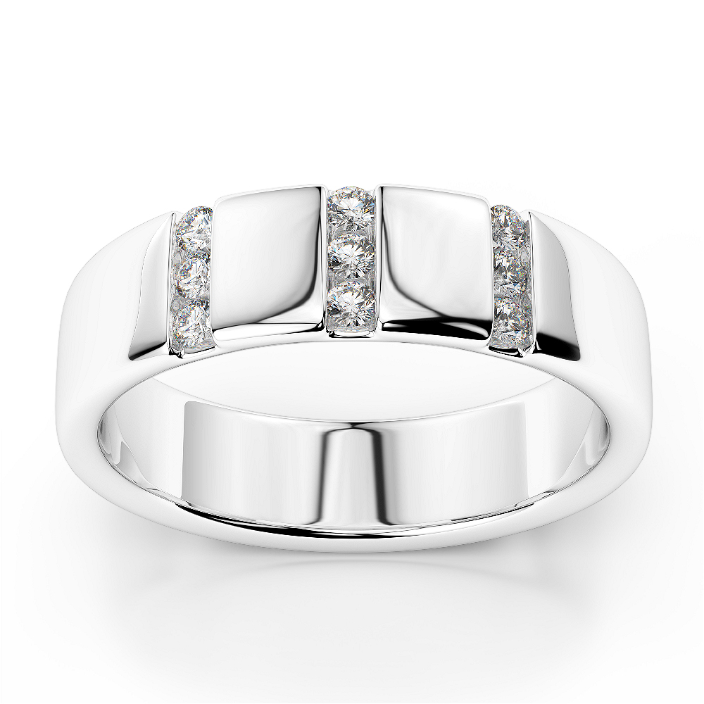 Gold / Platinum Diamond Mens Wedding Ring 5 mm AGDR-1276
