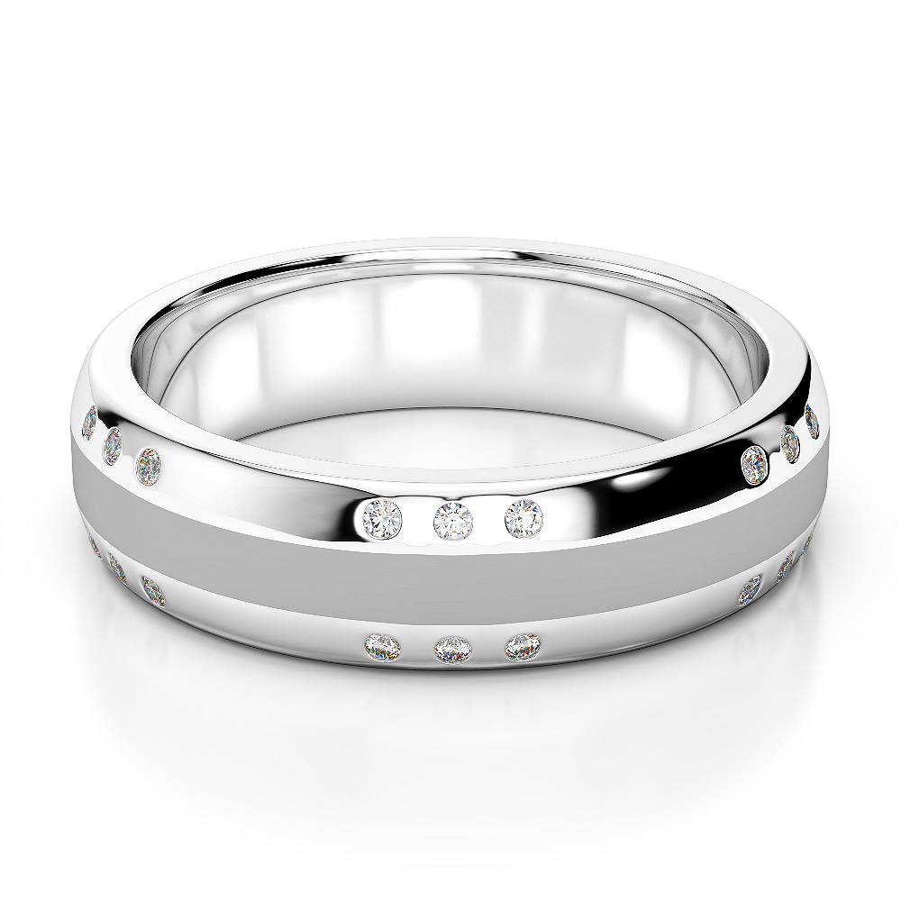 Gold / Platinum Diamond Mens Wedding Ring 5 mm AGDR-1278