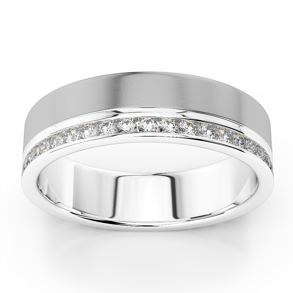Gold / Platinum Diamond Mens Wedding Ring 5 mm AGDR-1280